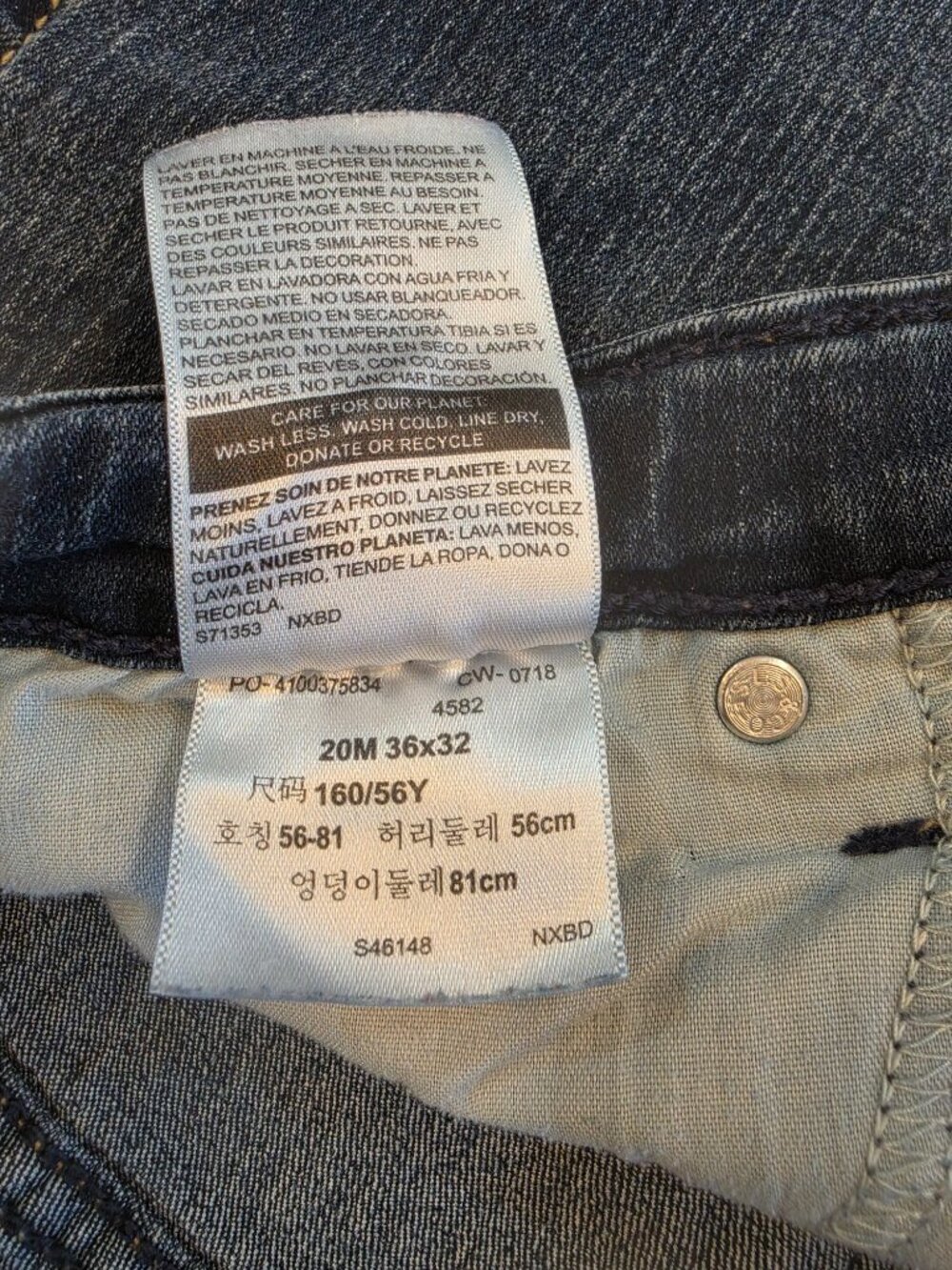 ✨ Signature by Levi Strauss Modern Bootcut Jeans Size 20M (36x32) Dark Wash - Picture 15 of 15
